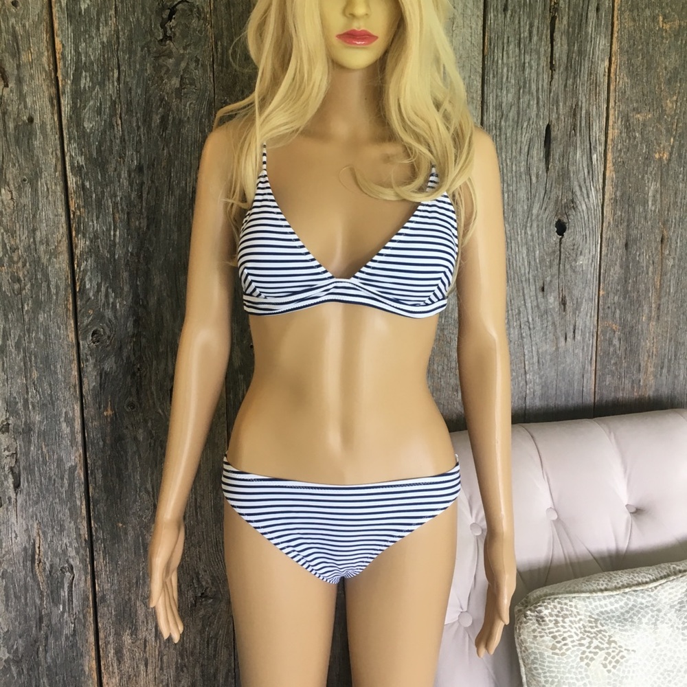 Cupshe blue/white bikini set BNWT large